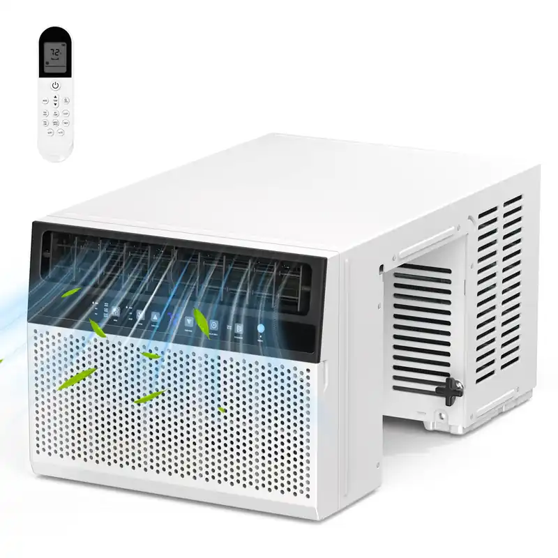 Electactic U-shaped Window Air Conditioner,AC Window Unit Cools Up 550 Sq.ft, Saddle Air Conditioner Window Unit with Full Window View,Low Noise,6 Modes, Easy to Install,White,12000BTU
