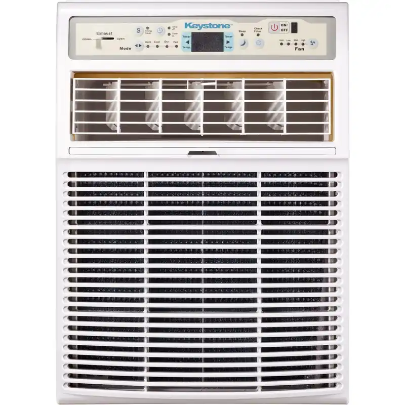 Keystone 8,000 BTU Slider Window Air Conditioner and Dehumidifier, 115V Air Conditioner Window Unit for Bedroom, Living Room, and Small-Medium Sized Rooms up to 350 Sq.Ft., 4-Way Air Direction Control