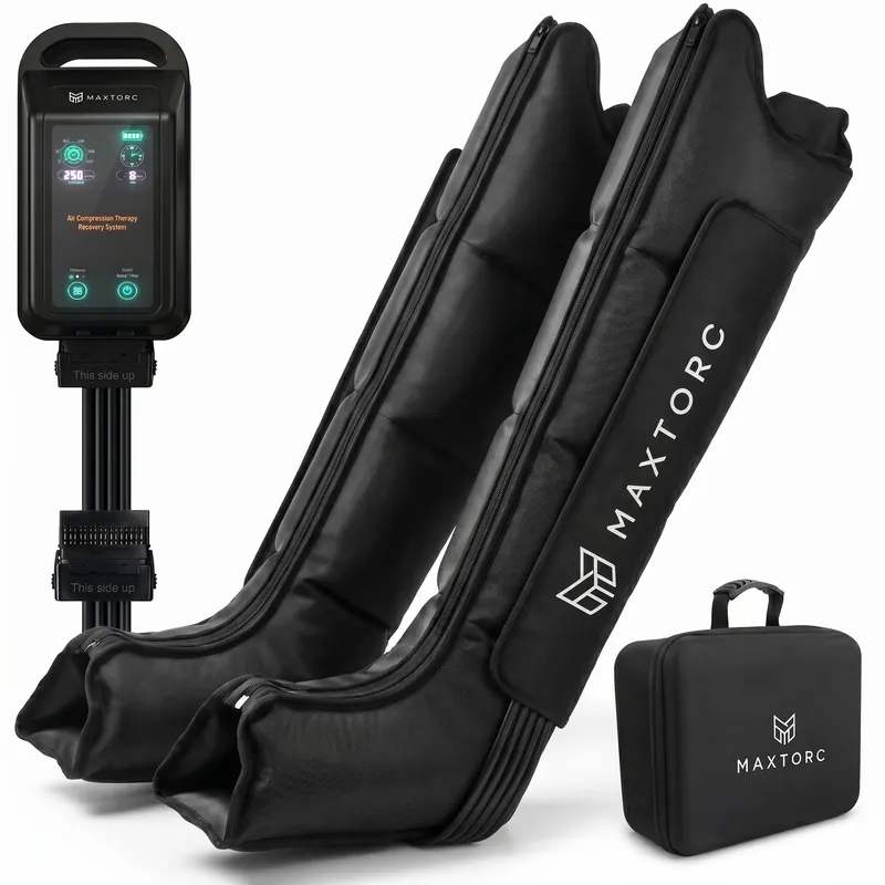 Maxtorc FSA-HSA Eligible Compression Recovery Boots, Air Boots Pressotherapy Boots 50-250 mmHg, Full Leg Compression Massager for Improved Circulation, Lipedema, Lymphatic Leg Massager, Pain Relief