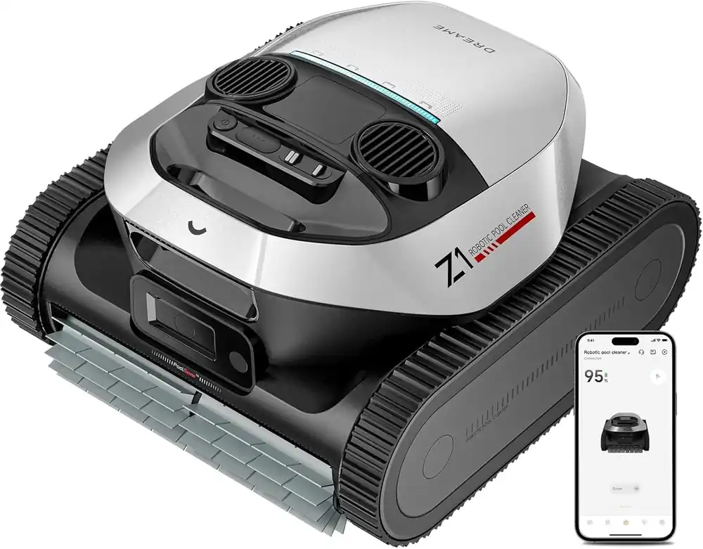 DREAME Z1 Cordless Robotic Pool Cleaner, 8000 GPH Suction, Floor & Wall & Waterline Cleaning, Automatic Pool Vacuum for Above & In-Ground Pools, 180+ Minutes Runtime