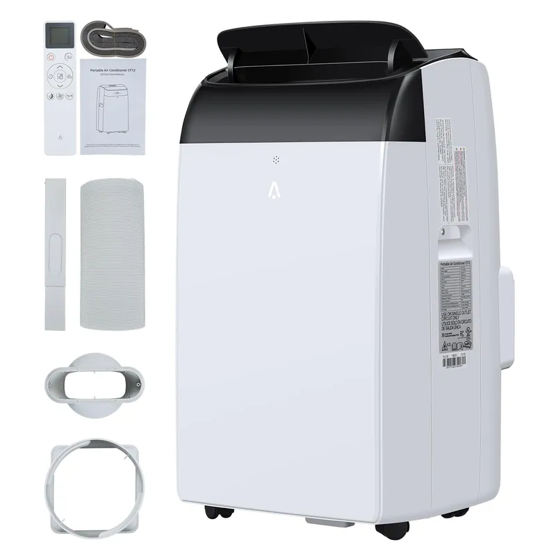 12000 BTU Portable Air Conditioners with Remote Control, 3-in-1 Free Standing Cooling AC Unit with Fan & Dehumidifier, Cools Room up to 550 sq.ft, Smart/Sleep Mode