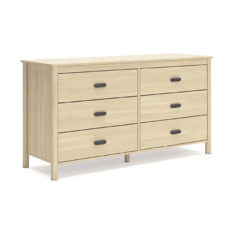 Signature Design by Ashley Cabinella Casual Dresser with 6 Smooth-Gliding Drawers, Meets ASTM International Safety Standards, Light Brown Finish, 61.57‘ W