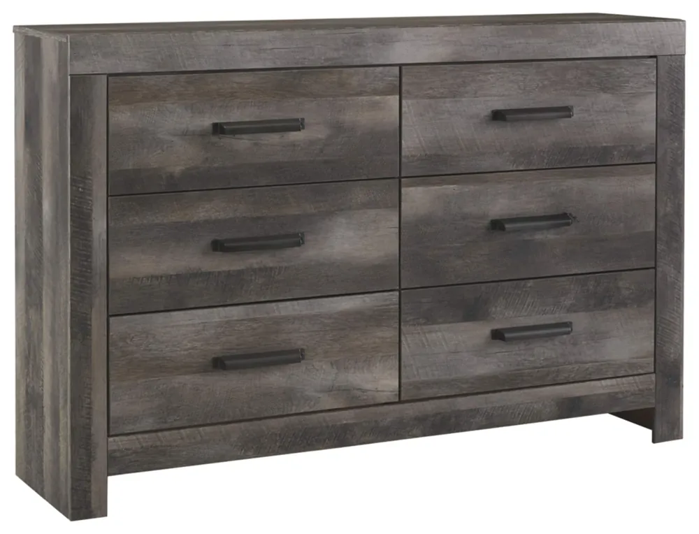 Signature Design by Ashley Wynnlow Rustic 6 Drawer Dresser, Weathered Gray