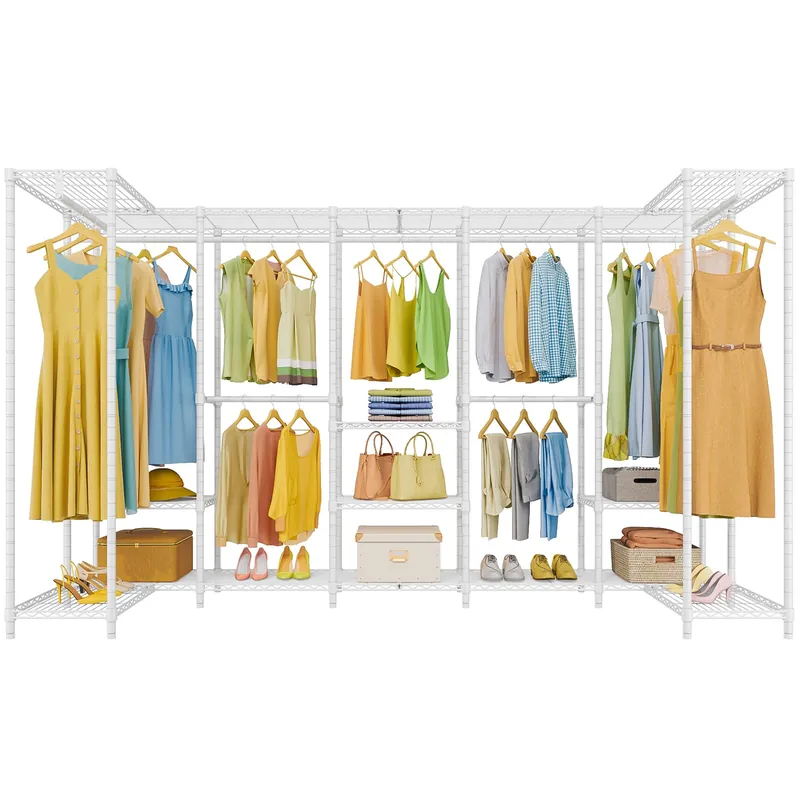 VIPEK U70 Extra Large Garment Rack Heavy Duty Clothes Rack, Freestanding Portable Closet for Bedroom Storage Wardrobe Organizer Wire Closet for Hanging Clothes, Load 1670lbs, White