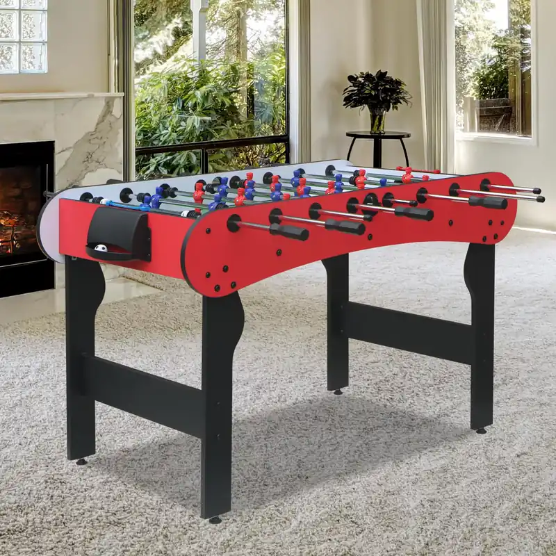 5ft Foosball Table,Mini Competition Soccer Table Game with All Accessories, Leg Levelers and Heavy-Duty Legs. Perfect for Home, Game Rooms, and Parties (Red)