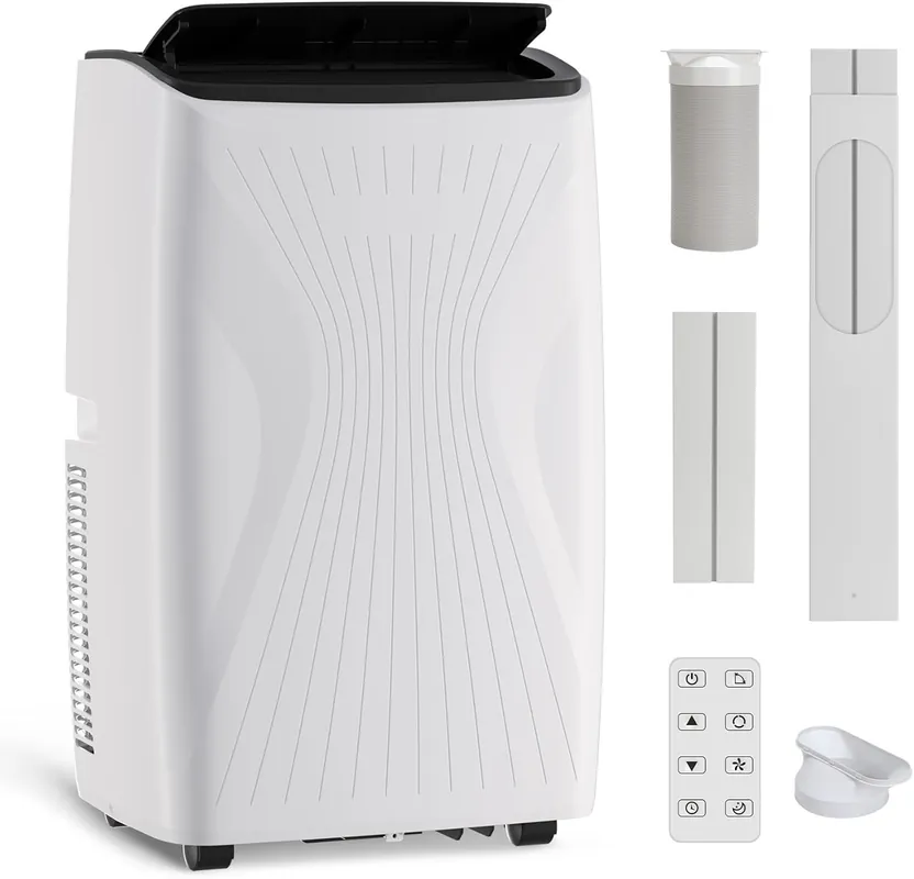 Portable Air Conditioner, 12000 BTU 5-in-1 Portable AC Unit, Cool Fan & Dry Remote Control Up to 550 Sq ft LED Display