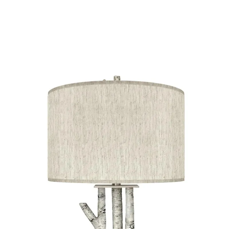 Pemberly Row 29.5" Birchwood Coastal Table Lamps, Whitewash Finish, Set of 2, Nature-Inspired Design with USB Port, Linen Shade, 3-Way Switch, Modern Rustic Lighting for Bedroom, Living Room, Office