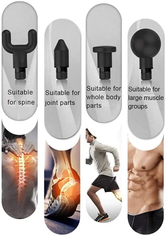 Feiyx Percussion Massage Gun Vibration,Portable Handheld Electric Massage,Mini Massage Gun, Deep Tissue Muscle Massager (Color Silver)