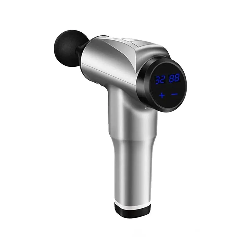 DABEDE Massage Gun, Handheld Massager,Deep Tissue Handheld Percussion Massager,5 Different Heads for Different Muscle Groups (Color Silver)