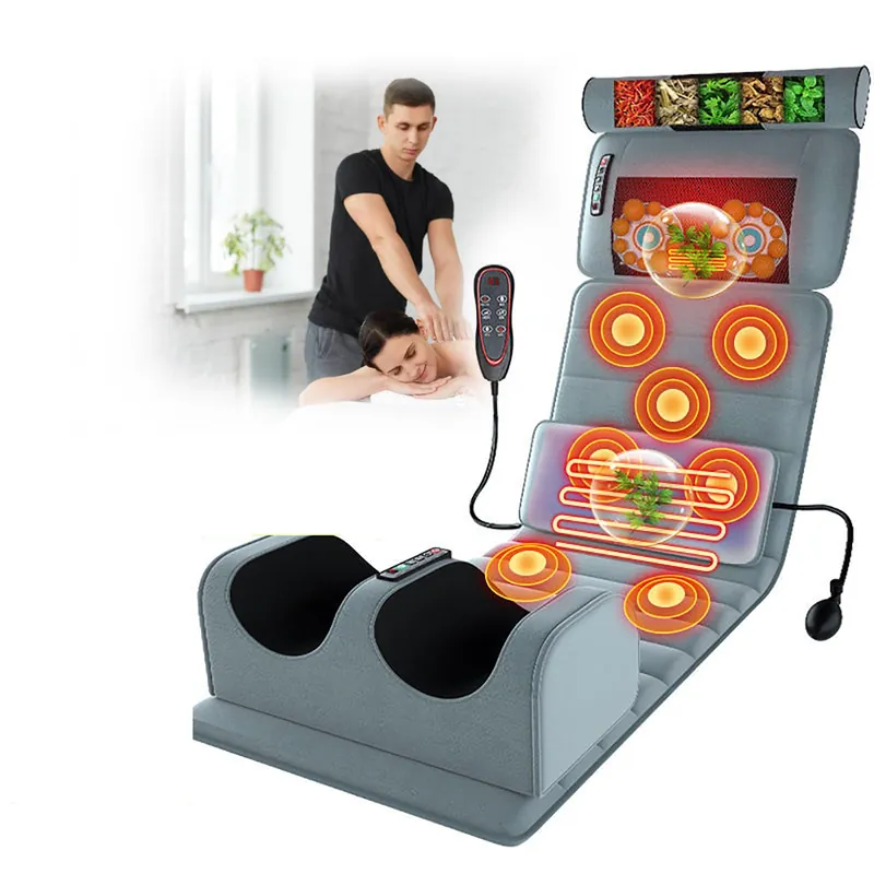 Electric Kneading Massage Mat - Full Body Pain Relief for Back, Neck, Lumbar & Legs, Foldable Heating Cushion with Vibrating Motors for Ultimate Relaxation