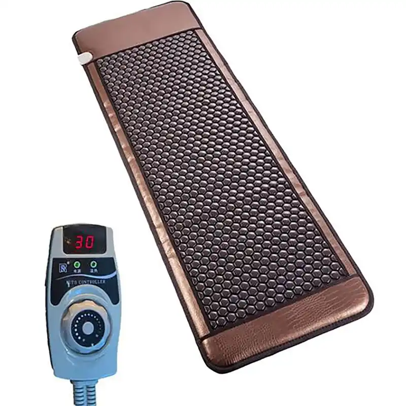 ICEMOB Far Infrared Jade Amethyst Heat Mat,Full Body Massage Mat with Heat,Professional Infrared Heating Pad,Adjustable Temperature and Auto-Shut,Enjoy Comfort,80x190cm