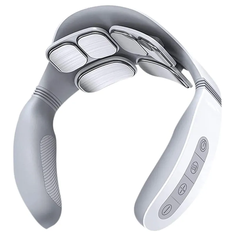 HCUCTOS Cordless Intelligent Massager for Neck Relax, 4 Pads, Modes 15 Levels Portable Deep Tissue Trigger Point