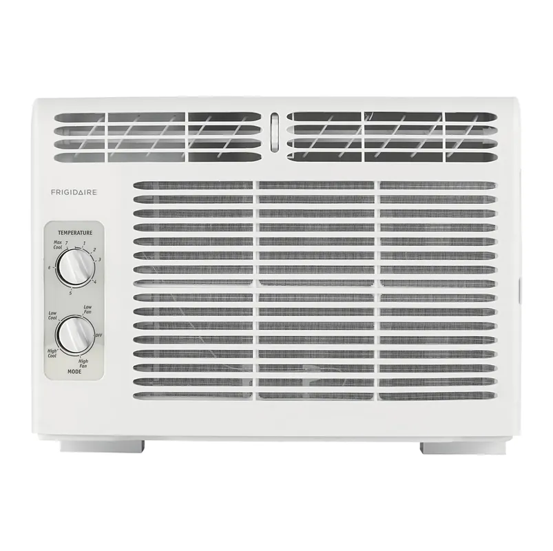 Frigidaire 5,000 BTU Window-Mounted Air Conditioner, Cools Up to 150 Sq. Ft., Quiet Operation, Effortless Temperature Control, 2 Fan Speeds, Auto Restart, White
