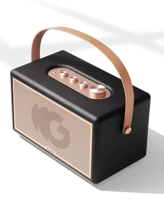 Giocanto 150W Loud Bluetooth Speaker, Retro Portable Speaker with 56H Battery, Stereo Sound Deep Bass, Bluetooth 5.4, Leather Strap Handle, Home Party Outdoor Wireless Speaker