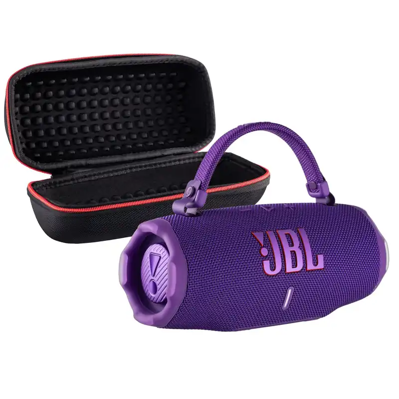 JBL Charge 6 Portable Bluetooth Speaker (Purple) IP68 Waterproof, DustProof, and DropProof, Outdoor Wireless Audio 28Hrs Playtime + Travel Case Bundle