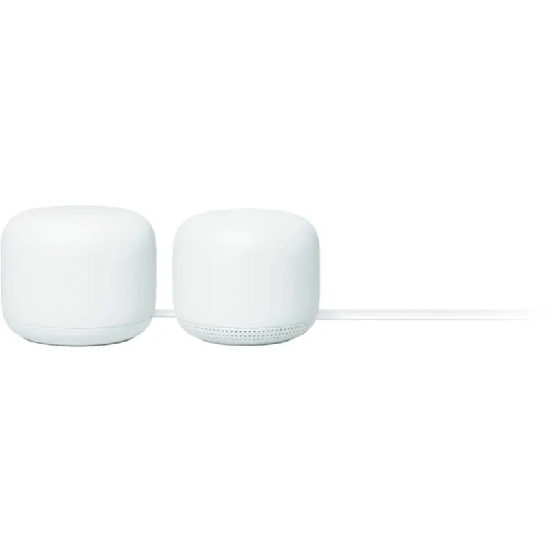 Nest WiFi Router with 1 Point - Mesh for Wireless Internet Wi-Fi Extender Smart Speaker Works and Google Home Systems Snow
