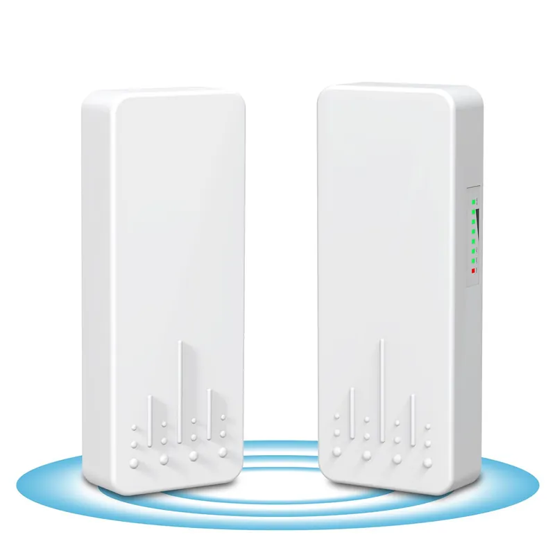 Outdoor Wireless Bridge, NICGIGA 5.8G 4KM Transmission WiFi Point-to-Point Wireless Ethernet Bridge Router, with 2 Gigabit RJ45 LAN Ports, 2-Pack CPE, Factory Pairing Without Setting, Plug and Play.