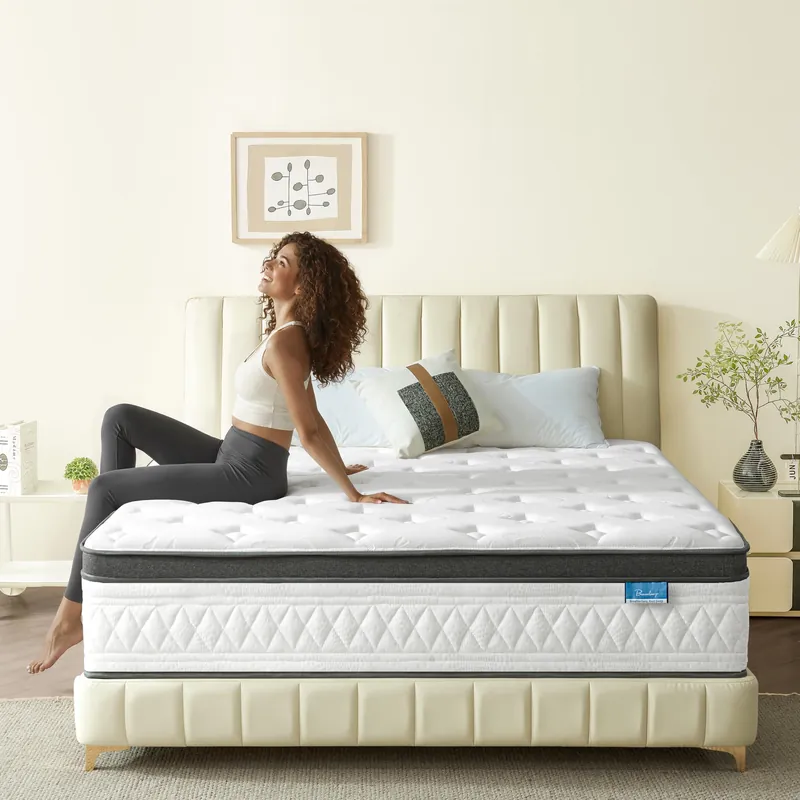 Breezleep Queen Mattress, 12 Inch Cooling Hybrid Queen Size Mattress in a Box, Medium Firm with Gel Memory Foam & Pocket Coils, Motion Isolation, Pressure Relief, CertiPUR-US