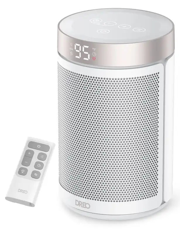 DREO Space Heater, Portable Electric Heaters for Indoor Use with Thermostat and Remote, 2024 Upgraded, Digital Display, 12H Timer, 5 Mode, 1500W PTC Ceramic Fast Safety Heat for Office Bedroom Home