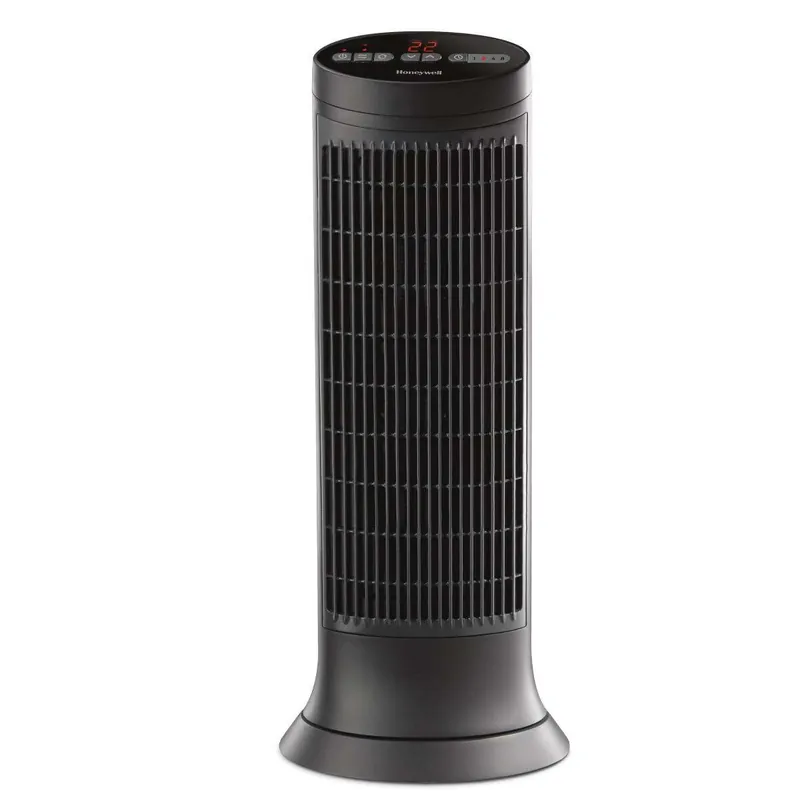 Honeywell Digital Ceramic Tower Heater, 1500 Watt, Oscillating Ceramic Space Heater with Thermostat, Two Heat Settings, Medium Room, Black