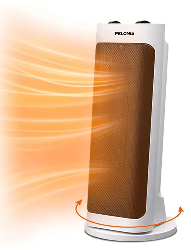 PELONIS PH-19J 1500W Fast Heating, Programmable Thermostat, Easy Control, Widespread Oscillation, Over Heating & Tip-over Switch Protection, 17.767.72inch, White