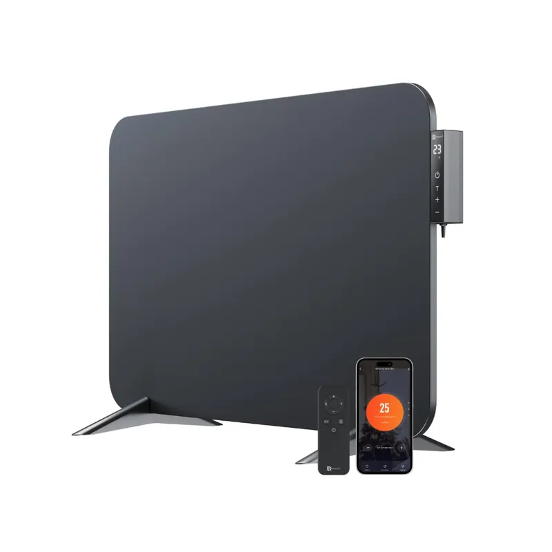 BR Bringer Infrared Space Heater with Smart Thermostat - Wall and Floor Mount, for smaller rooms - WiFi, App & Remote Control - No Noise & Energy Saving - German Brand - Color Black