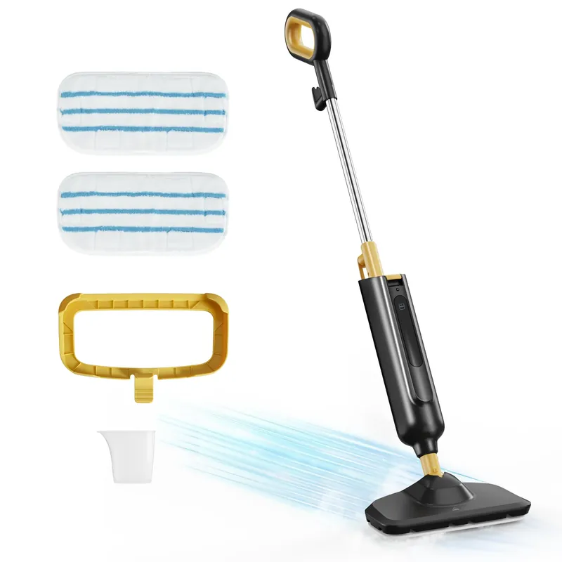 NEWBULIG Steam Mop for Hardwood/Tile/Carpet, Lightweight Steamer Cleaner for Floor Cleaning with 330ML Water Tank, Heats Up in 30 Seconds，16.4 FT Cord and 2 Washable Pads
