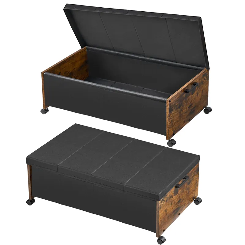 FOUCSSOMEI Under Bed Drawers on Wheels, XXXXL Size, UnderBed Storage with Wheels, Wooden Under Bed Storage, Heavy Duty, Patented Design