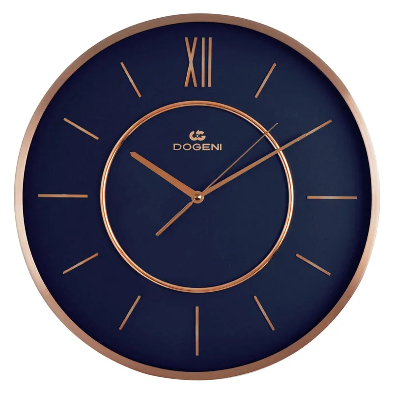 Wall Clock Metal Frame Modern Style 15.9 Inch Silent Analog Roman Numerals Home Decorative for Bedroom, Living Room