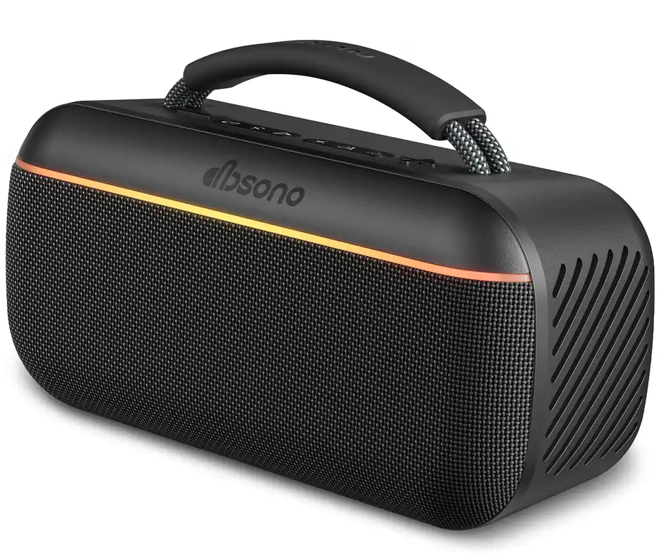 dbsono Portable Bluetooth Speaker Wireless 100W(Peak) SoundPulse 2.0 with BassBoost, Waterproof Loud Party Speakers, Unlimited Pairing, TWS for Outdoor/Indoor, Beach Vacation Essential, Black
