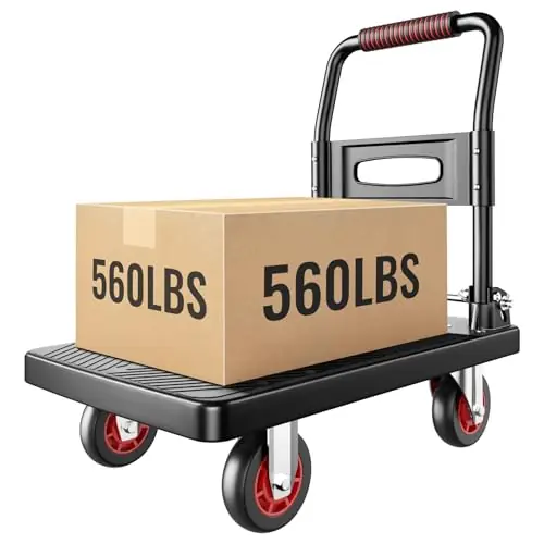 Upgraded Foldable Push Cart Dolly,560 lbs. Capacity Moving Platform Hand Truck