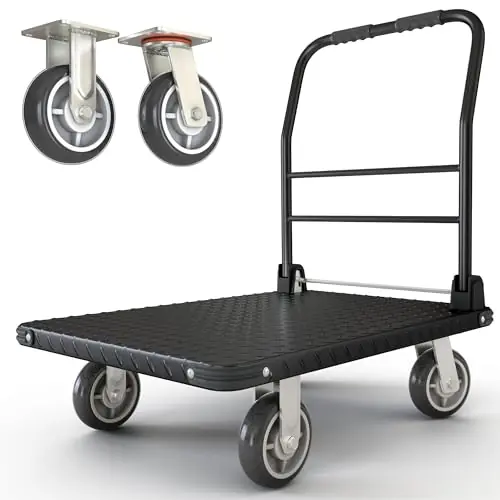2200 lbs. Capacity Foldable Push Cart Dolly Moving Platform Hand Truck Heavy Duty