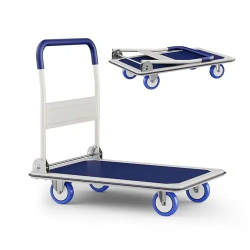 Foldable Push Cart Dolly 330 lbs. Capacity Heavy Duty Moving Platform Hand Truck