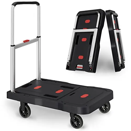 Adjustable Hand Truck Handle with 360 Degree Swivel Wheels for Garage Garden Home & Office Use