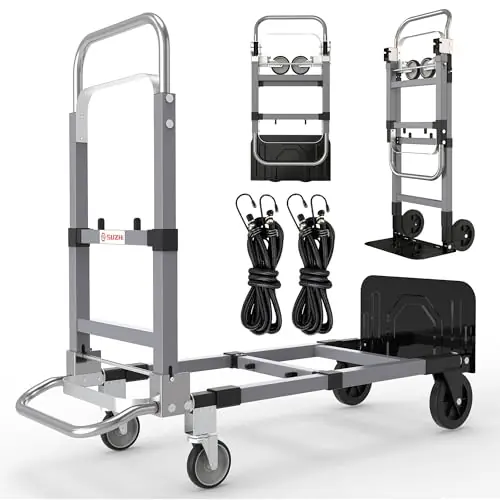 3 in 1 Convertible Hand Truck Dolly Cart with Wheels Collapsible/Folding handtruck Dolly / 2 Straps