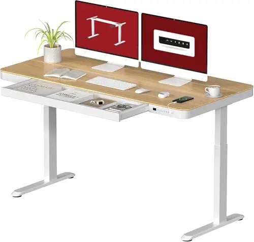 Electric Height Adjustable Home Office Desk with Storage & USB Ports