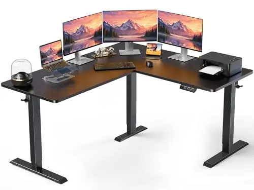 ErGear L Shaped Standing Desk, 63"x55" Electric Adjustable Height Sit Stand up Desk