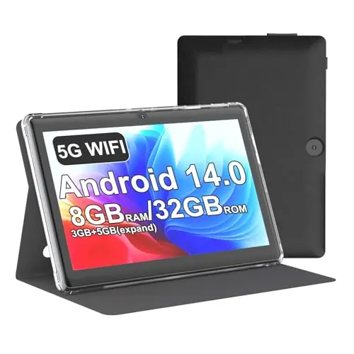 Tablet 7Inch Android 14.0 with Protective Case,3GBRAM+ 32GB ROM, IPS Screen