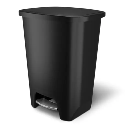 20 Gallon Trash Can - Plastic Kitchen Waste Bin with Odor Protection of Lid