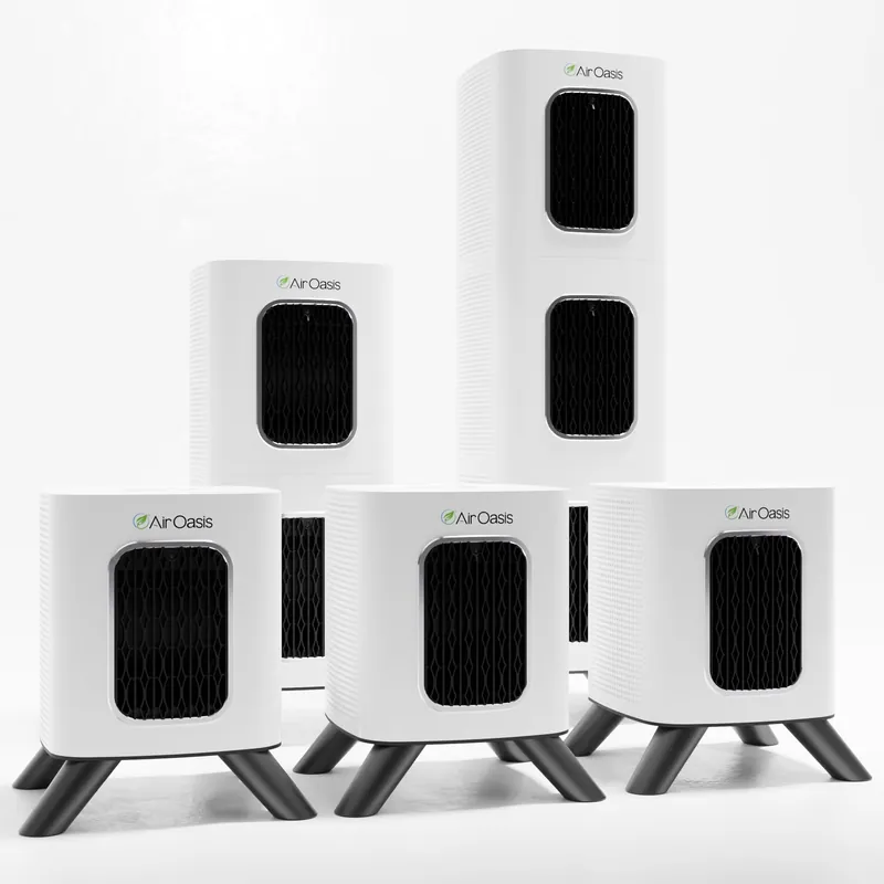 Air Oasis iAdaptAir 2.0 Whole Home HEPA Air Purifier Bundle – 5 Air Purifiers for Home, Bedroom & Pets (3 Small, 1 Medium, 1 Large) – Allergy, Mold & Smoke Removal