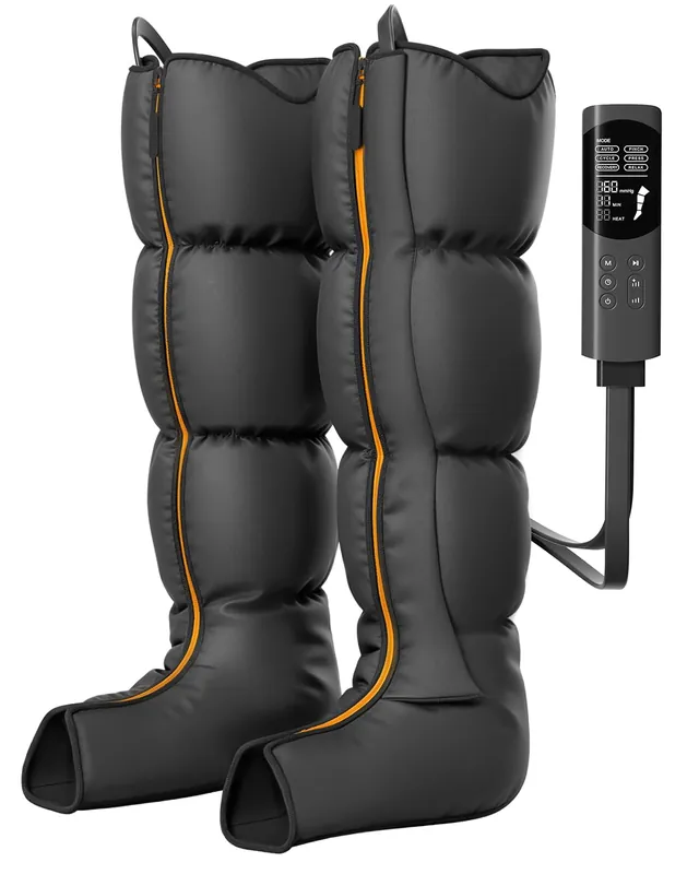 DEKEMASTER Air Compression Leg Massager for Circulation and Pain Relief, Professional Full Leg Compression Boots for Massage Therapy with Adjustable 9 Intensities, Recovery Boots for Women Men