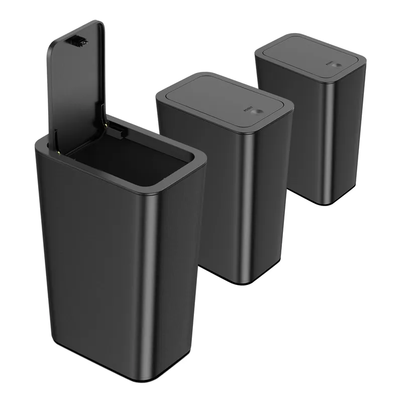 3 Pack 10 Liter Small Trash Can with lid, 2.6 Gallon,Garbage Can Slim Trash Bin Waste Basket for Bathroom