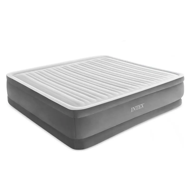 Intex 18" Inflatable King Air Mattress, Elevated Premium Comfort with Built-in Pump, Self-Inflating Portable Blow-Up Airbed for Guest Bed or Camping
