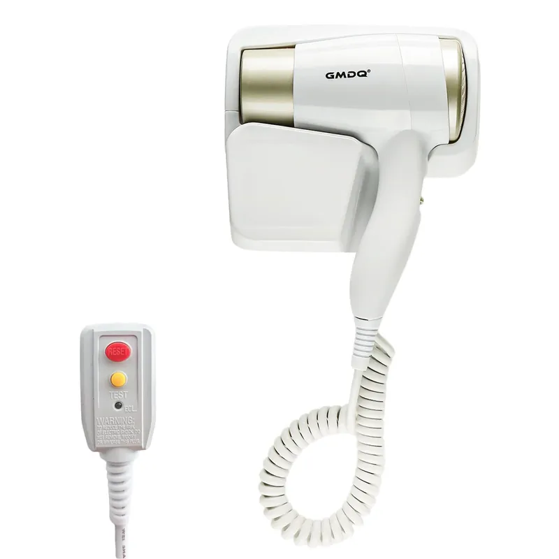 Wall Mounted Hair Dryer for Bathroom - 110V Professional Blow Dryer with Fast Drying Salon Motor, Heavy Duty Wall Mount Hairdryer with Stand Rack, Includes Screws+Adhesive
