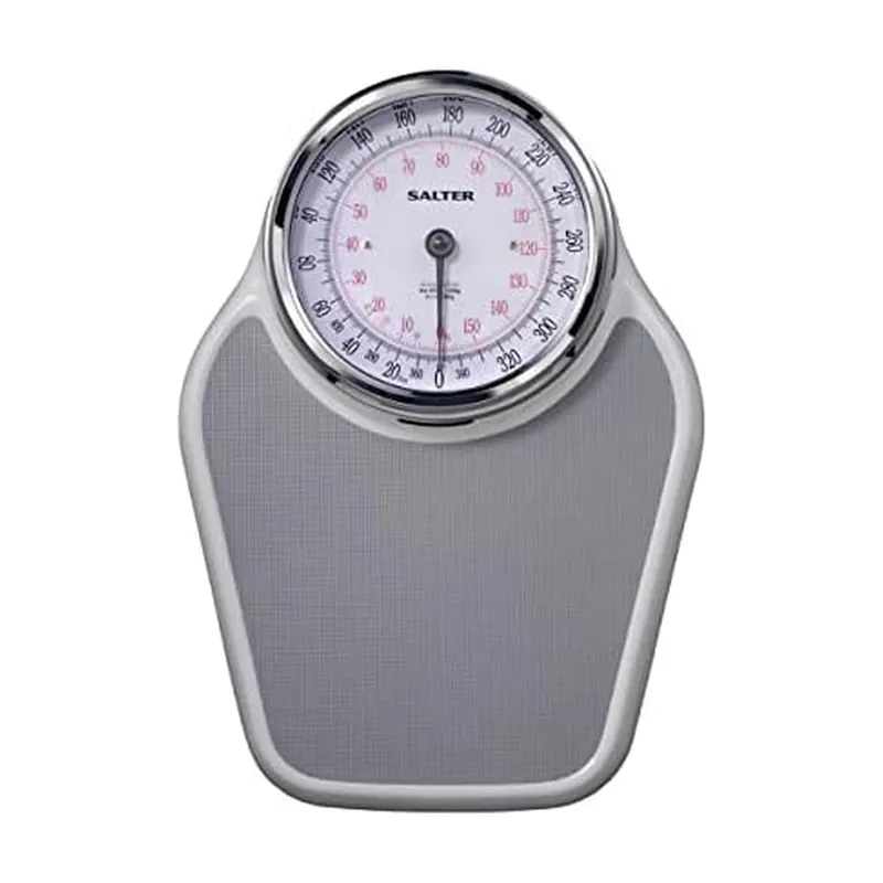 Salter Pro-Helix Professional Oversized Bathroom Scale with Grey Vinyl Anti-Slip Bath Mat, 400 LB Capacity, Analog Scale, 18.25 x 13.0 inch, Grey