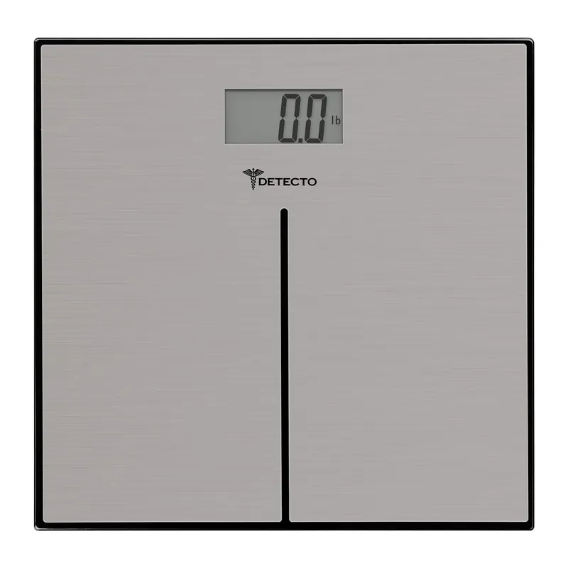 Detecto D133 Deluxe Modern Stainless Steel Body Weight Bathroom Scale, Digital LCD Display, 400lb Capacity