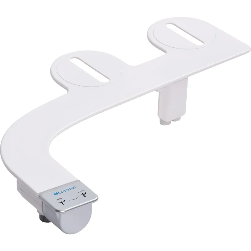 Brondell Bidet Attachment for Toilet SS-250 SimpleSpa Fresh Water Spray with Adjustable Water Pressure Side Arm Control, Slim Bidet Sprayer, Silver Knob (Dual Nozzle)
