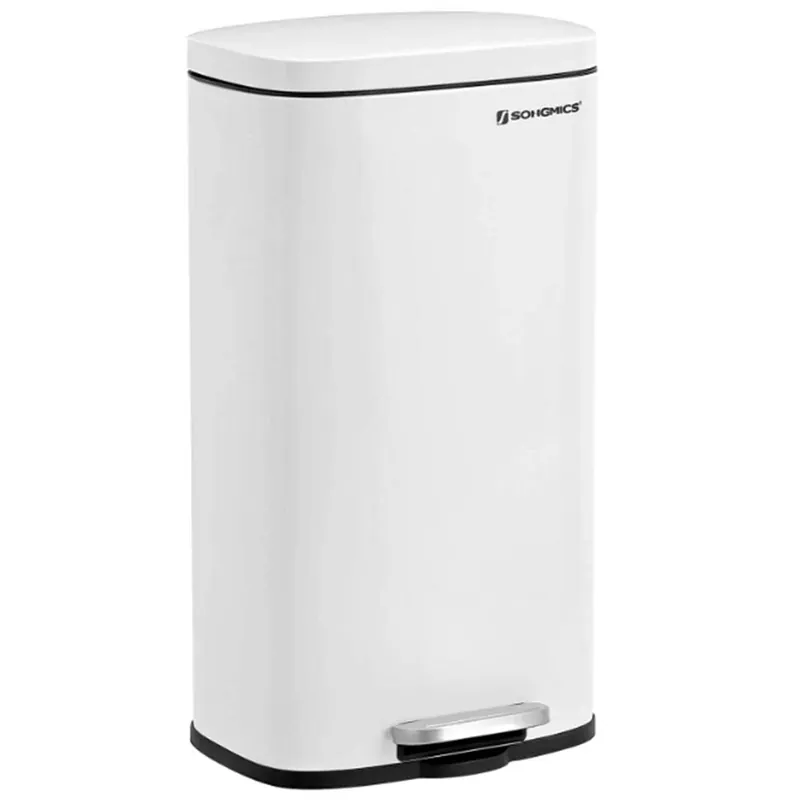 Trash Can with Lid, 8 Gallon Garbage Can, Stainless Steel Small Waste Bin with Step Pedal