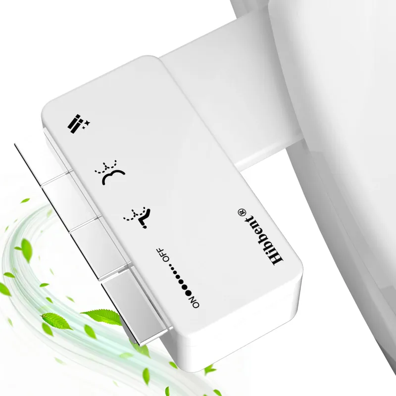 Hibbent Ultra-Slim Bidet Attachment for Toilet, Non-Electric Self Cleaning Bidet Toilet Seat, Adjustable Fresh Cold Water Pressure Bidet Sprayer, Retractable Dual Nozzles for Rear & Feminine Wash