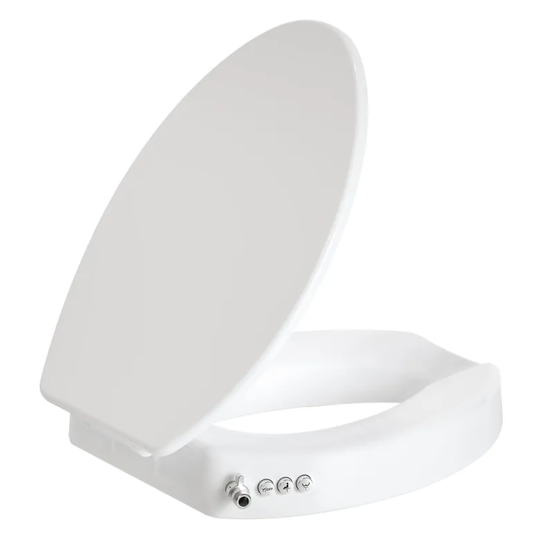 Clirass Raised Toilet Seat with Bidet Attachment,Elongated - Non-Electric Bidet with Dual Nozzles - Elevated Toilet Risers for Seniors & Limited Mobility - Easy Install & Clean